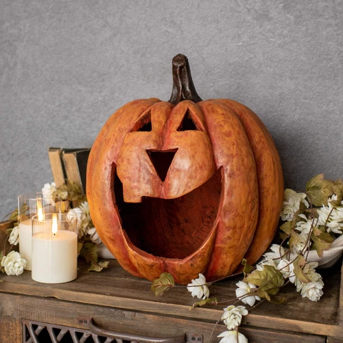 Ragon House Jack O'Lantern Resin Mache Pumpkins - Thumbnail 5