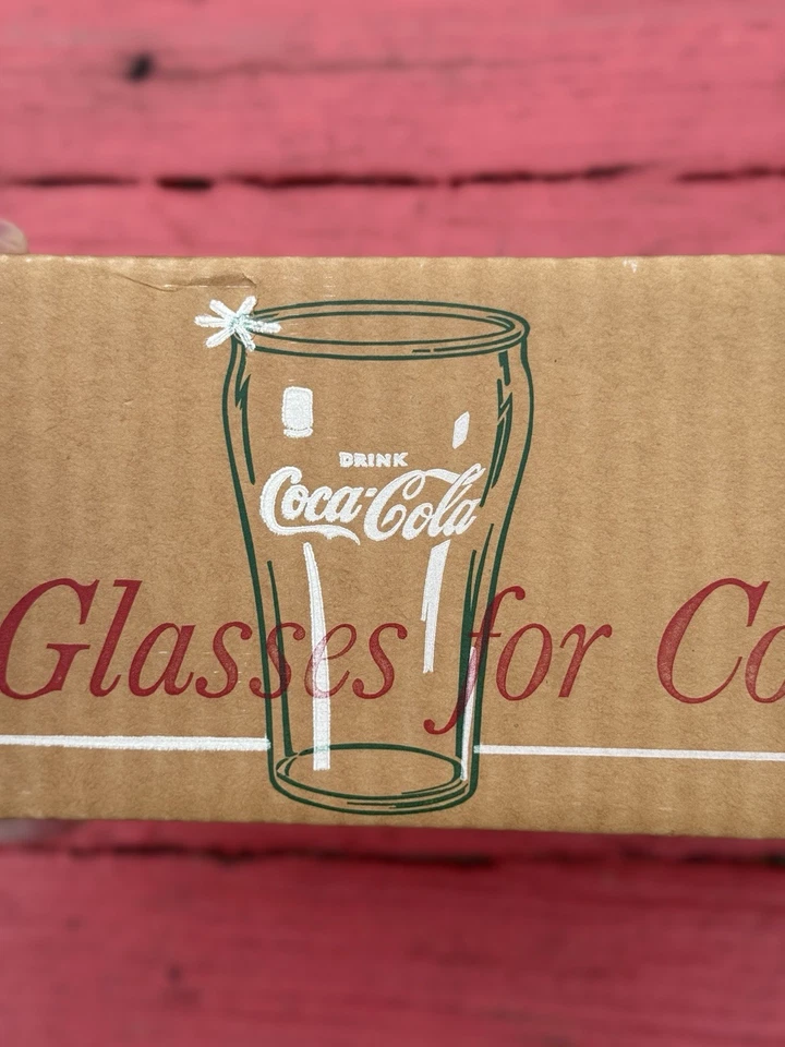 2 estuches raros sellados como nuevos años 50 de 12 vasos fuente Coca Cola 6 oz Libbey Foto 4 de 4