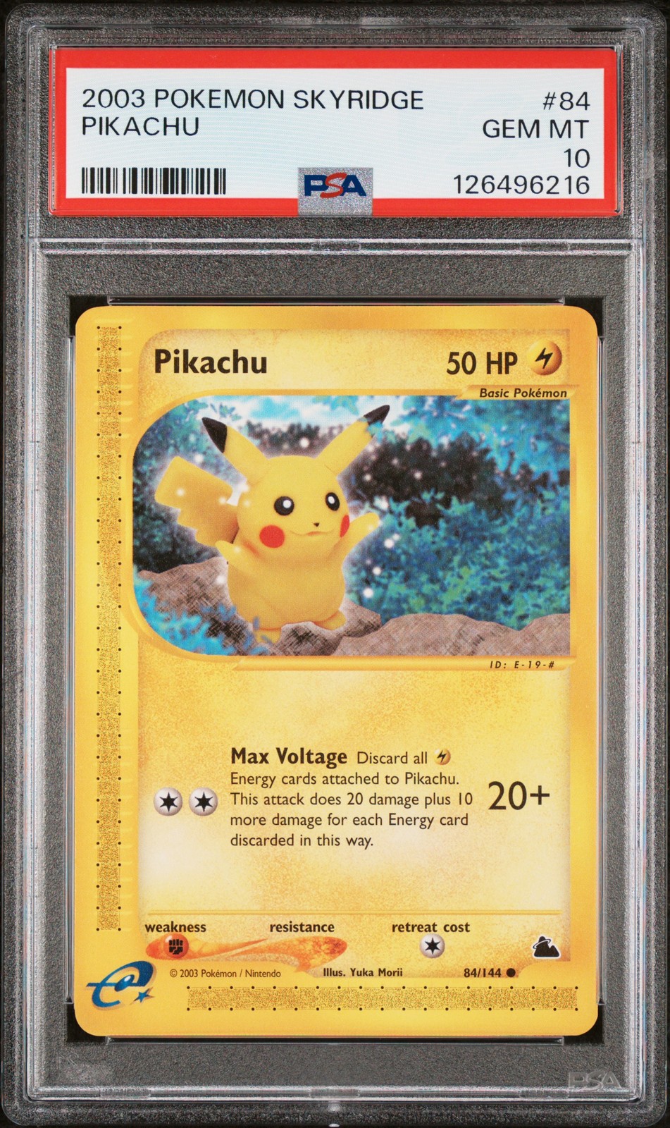 2003 POKEMON SKYRIDGE #84 PIKACHU PSA 10
