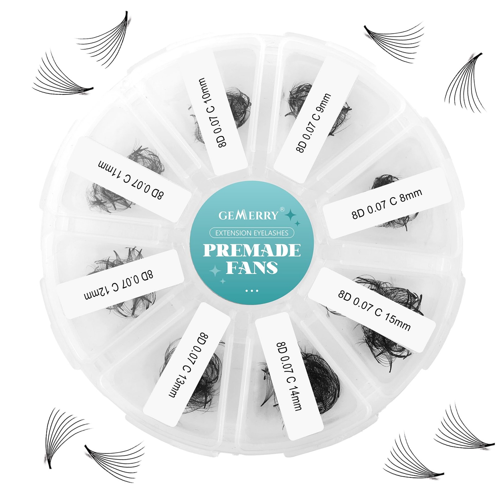 Faux cils 8D volume russe extensions en soie C curl 8-15mm pour les fêtes