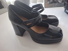 M+S Black Mary Janes New. Size 7