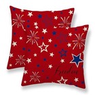4th of July Pillow Covers 22 x 22 22" x 22" (Pack of 1) Red Stars Fireworks