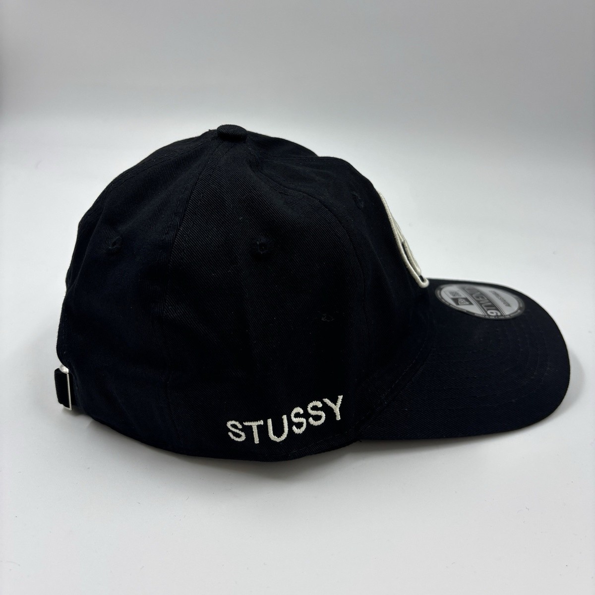 STUSSY Baseball Hat Adjustable Strapback Cap Black New Era 9Twenty