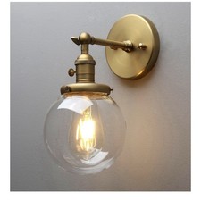 Industrial Glass Globe Wall Sconce