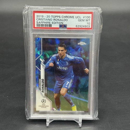 2019-20 Topps Chrome UCL Sapphire Edition Cristiano Ronaldo Card #100 PSA 10 GEM