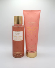 Victoria's Secret Golden Apricot  Honey Body Mist Spray  Body Lotion Set of 2