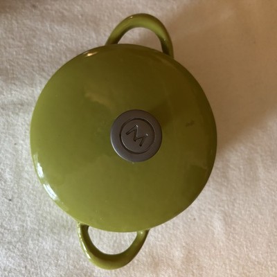 Vintage Italy Mario Batali Dansk 2 Cup Enamel Cast Iron Green Pot