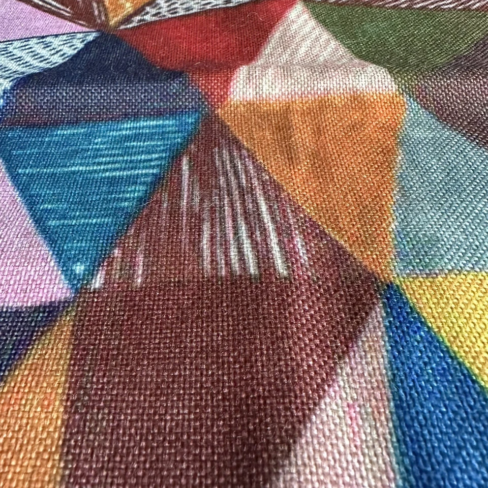 Funda de almohada arte geométrico tela dibujada a mano triángulo colorido caprichoso Foto 2 de 4