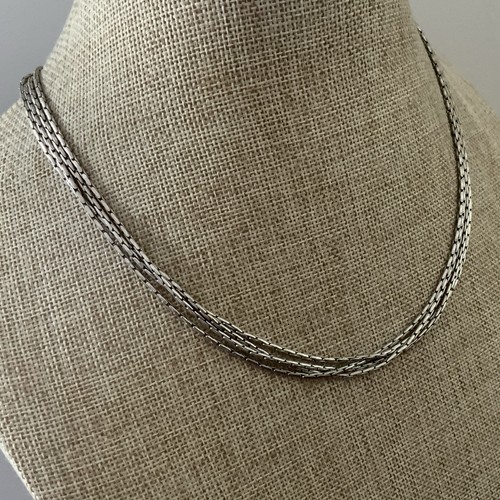 Premier designs antique silver four strand simple multi-chain necklace 