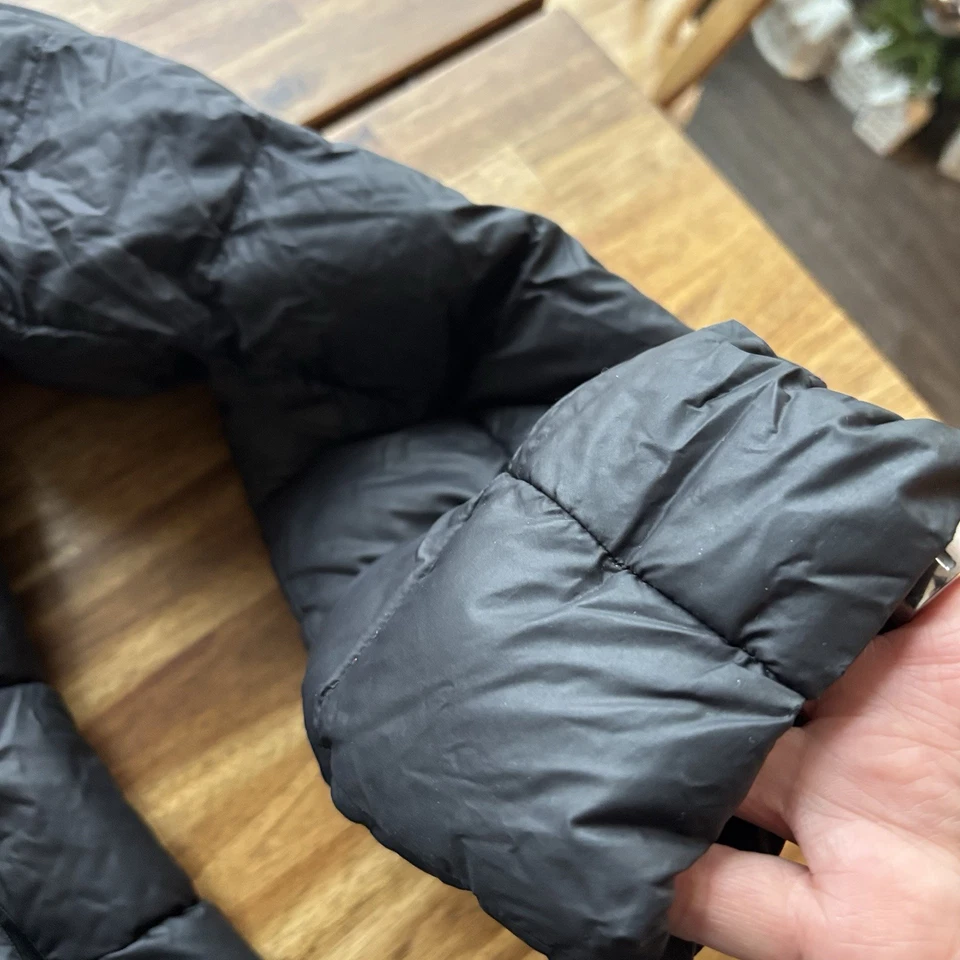 Lands End Black Puffer Jacket Coat Down Quilted Women’s Small Minimalist Outdoor - Image 3 of 4