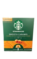 Starbucks Smooth Caramel Flavored Coffee Nespresso Vertuo 8 Capsules 3.52 oz
