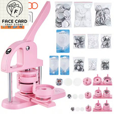 3-IN-1 Button Maker,1/1.25/2.28 In. 25/32/58Mm Pin Machine, 300 Button Parts,