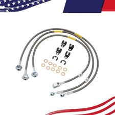 For Chevy Gmc Silverado Sierra 01-06 3pcs Braided Brake Hose Line Kit 695770 A