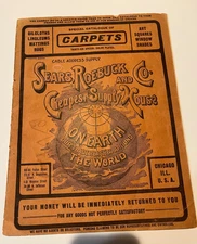 1902 Antique, Original SEARS and Roebuck Carpet, Curtain  Catalog RARE Vintage