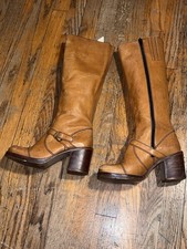 Vintage Boot Brown Leather High Heel Campus 70s S 7 B