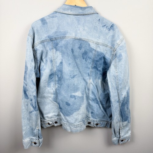 George Jean Jacket Men L (42-44) Blue Denim Button Up Long Sleeve Collared - Picture 2 of 3