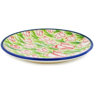 Polish Pottery Plate 7'' Tiptoe Through The Tulips UNIKAT