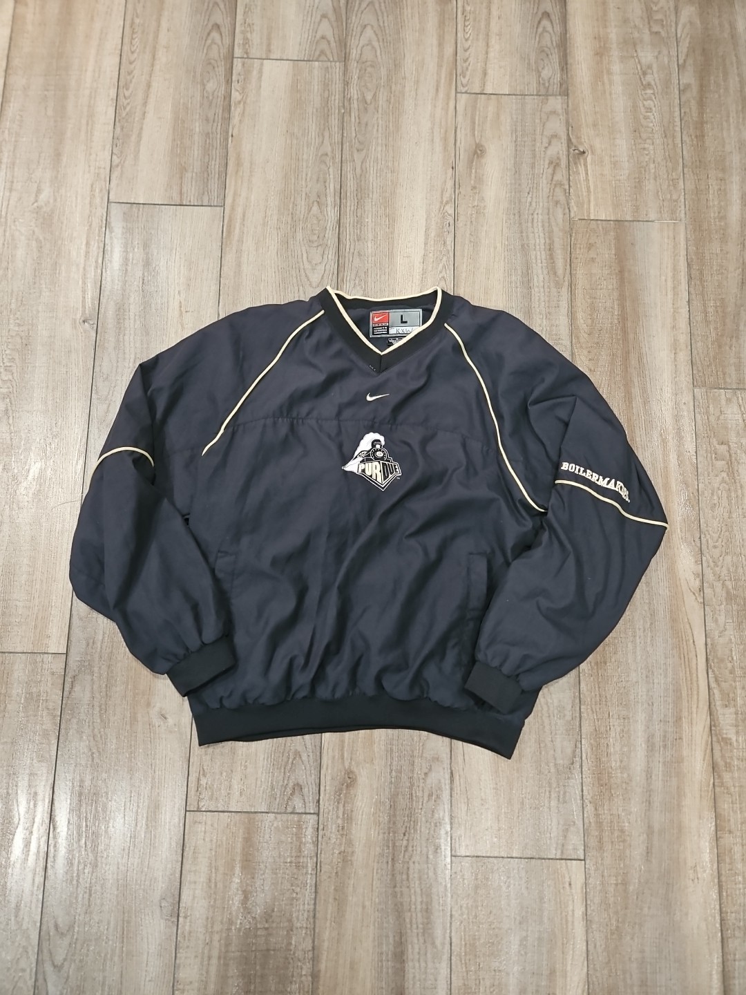 Vintage Nike Purdue Boilermakers Windbreaker Pullover Jacket Center Swoosh Large