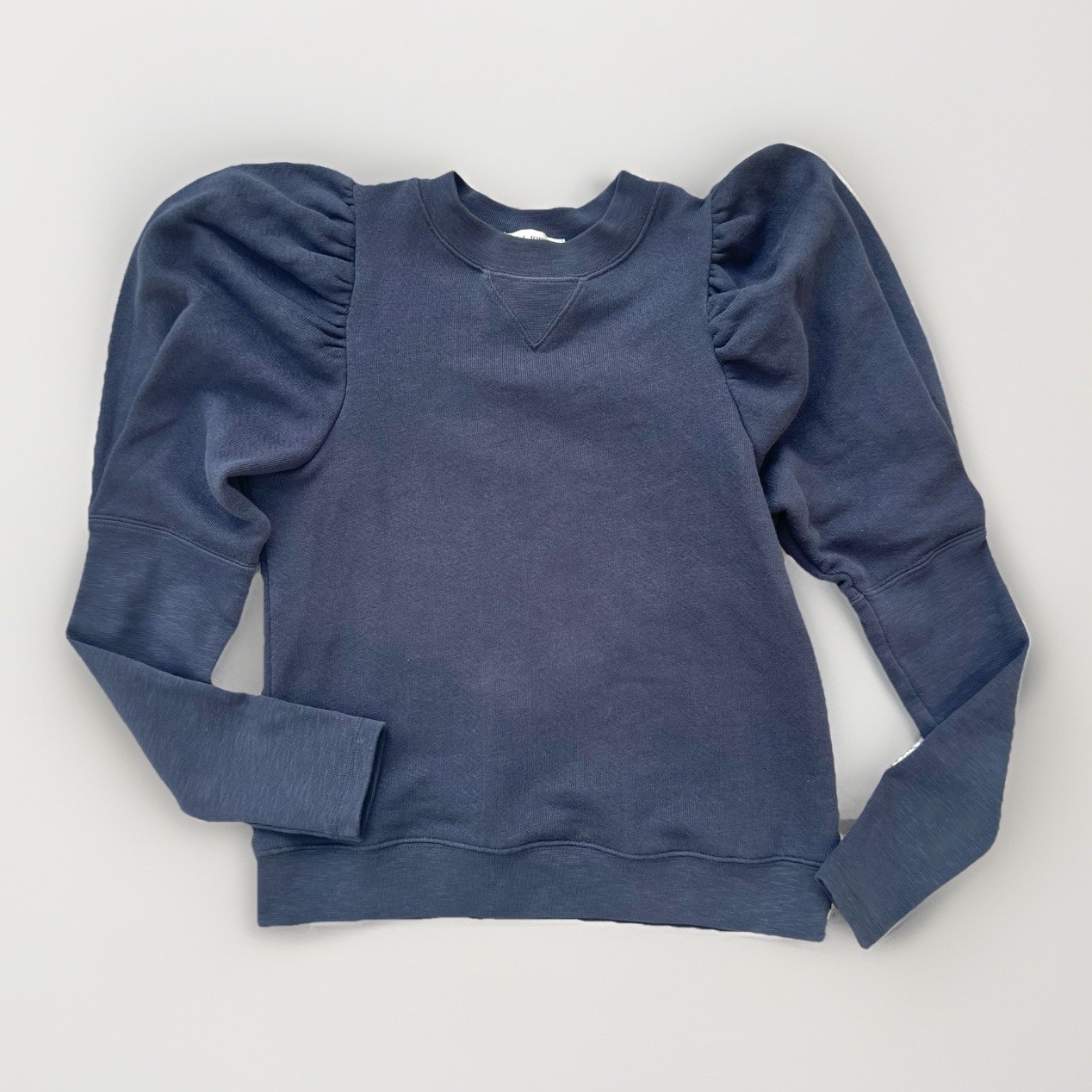 Ulla Johnson Puff Sleeve Crewneck Sweatshirt Philo 100% Cotton Black Sz Small