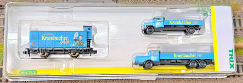 Minitrix 91038 Spur N Brauerei Transport Wagen Set DRG " Krombacher " TOP OVP | Condition: Gebraucht