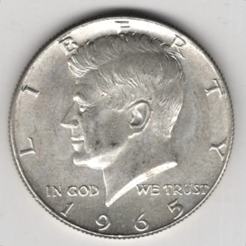 1965 P KENNEDY HALF DOLLAR SILVER .400 UNITED STATES OF AMERICA FIFTY CENTS .50¢