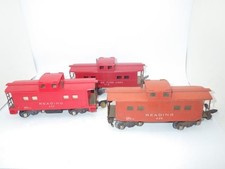 Vintage American Flyer Lines RR 638 Reading 630 CABOOSE S Gauge Train 3 pc LOT