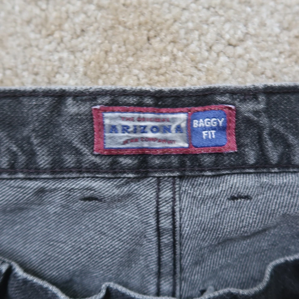 Pantalones Cortos de Denim Arizona Vintage Calce Suelto Para Hombre 34 Negros Denim Plisados Hechos en EE. UU. Foto 3 de 4