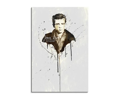 60x90cm James Dean Aquarell Art Wandbild auf Leinwand fertig gerahmt Original