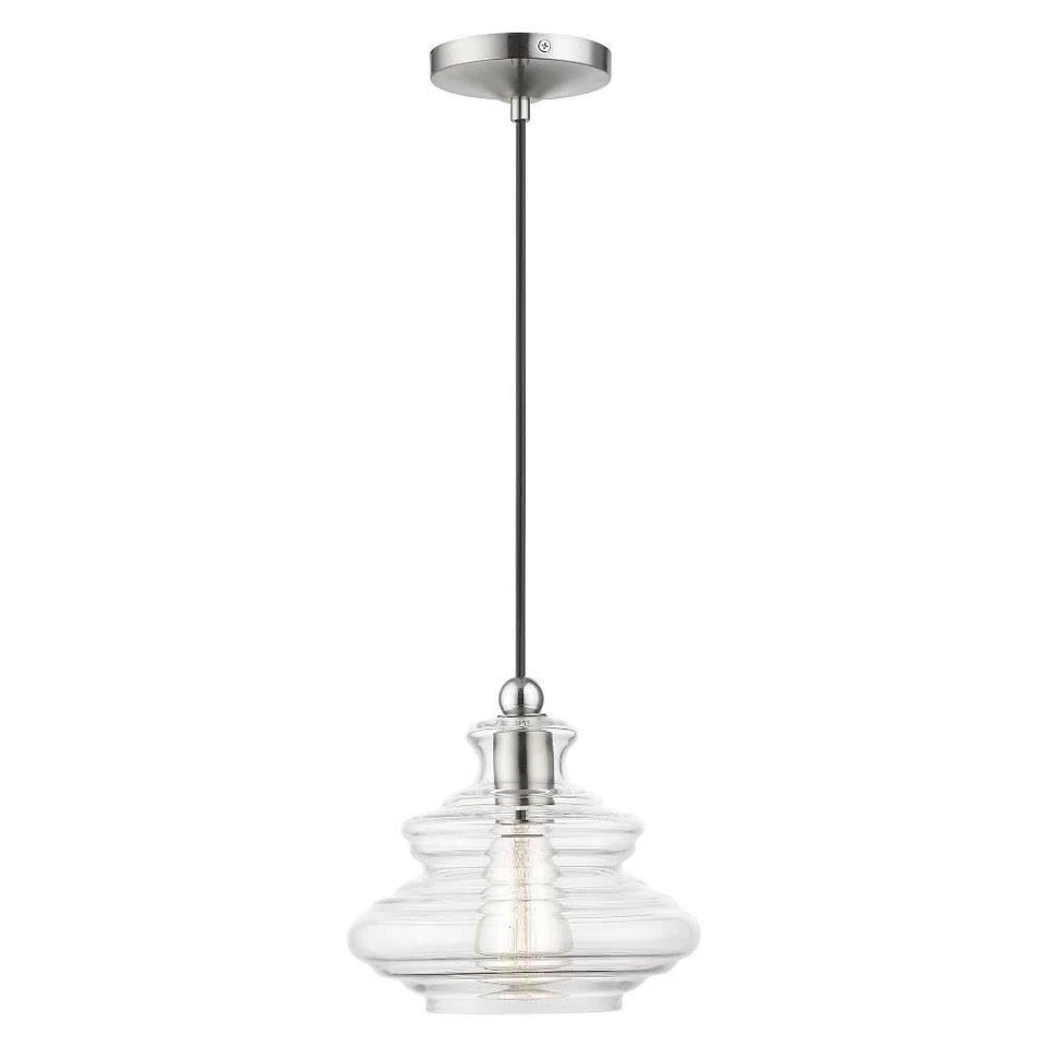 Livex Lighting, 52831-91, Everett, Pendant, Brushed Nickel with Chrome Finish - Image 3 of 4