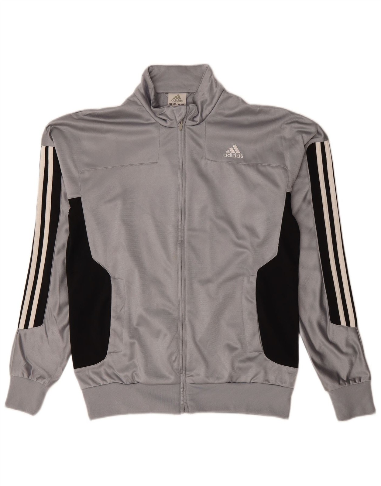 ADIDAS Mens Graphic Tracksuit Top Jacket UK 36/38 Small Grey Colourblock DG01