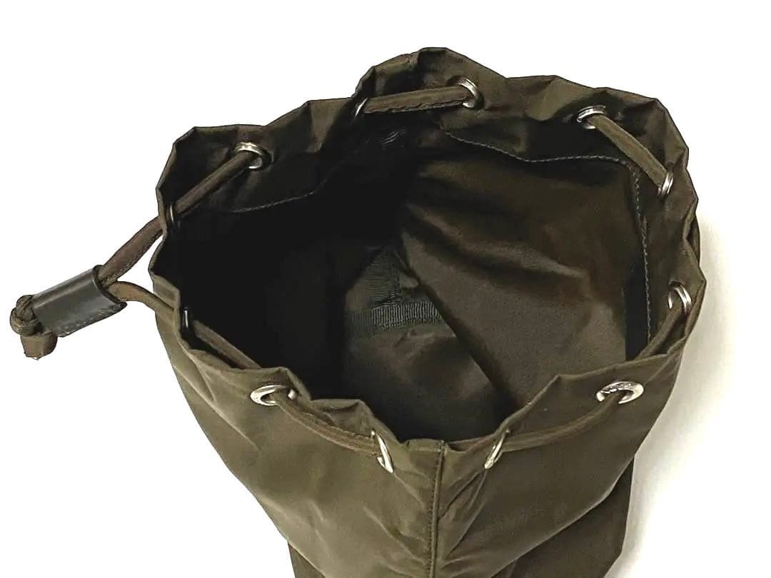 PRADA Nylon Drawstring Mini Pouch Mini Bag Triang… - image 4