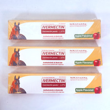 Pack of 3 Durvet Horse Dewormer Paste 1.87 Apple Exp 10/2027