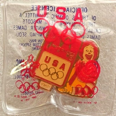 1988 Olympic McDonalds Korea Seoul Vintage Tack Pin New In Package 