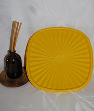 🌟TUPPERWARE Couvercle Saladier Soleil Boite Jaune 21 x 21 cm Vintage Années 70