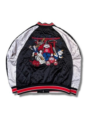 S Mens Vintage Evisu Bomber Varsity Jacket in Retro Japan Style Streetwear Y2K