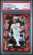 2024 PANINI SELECT RED CRACKED ICE #72 STEPHON CASTLE ROOKIE RC PSA 10