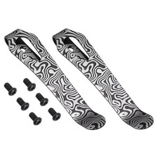 2 Set Deep Carry Pocket Clip 2.4"(61mm) Knife Pocket Clip White Black Stripes