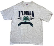 Vintage Florida Gators University Of Florida Crest T Shirt USA Made Gray Mens M