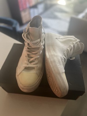 Converse Chuck Taylor All Star II Knit Hi White Sneakers Men s 13 156734C Box