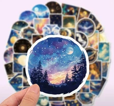 10pcs Starry Universe Stickers- Scrapbook, Journal, DIY Crafts & Card Making