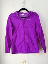 Columbia Youth Girls Hooded Windbreaker Rain Jacket Purple Size Large 10-12
