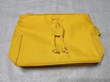 Decleor Paris Toiletry Bag NWOT Structure With Zipper Yellow Drawstring 8x5