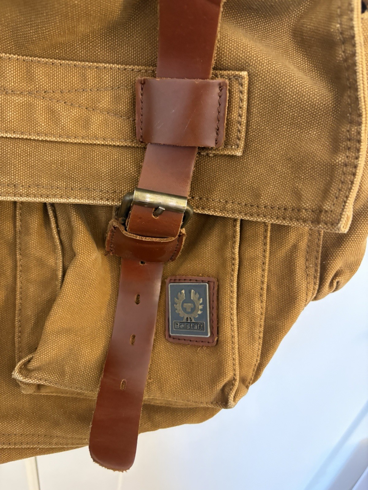Belstaff Brown Messenger Bag Buckle Flap Zip Snap Crossbody Strap Pockets image 3