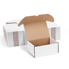 7x5x3 White Shipping Boxes Set of 25, Corrugated Cardboard Mailer Boxes for P