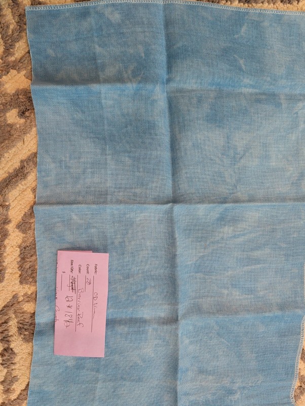 28ct Over Dyed Linen.  Barrier Reef.  12 By 18.5