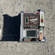 Lemax City Tattoo Lighted Christmas Village 2015 RARE Read Description