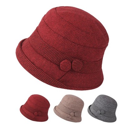 Eleganter Cloche Fischerhut für Damen Vintage Fedoras Herbst Winter Bowler Hut