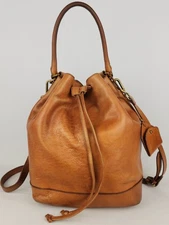 Madewell Lafayette Brown Leather Drawstring Bucket Bag READ 