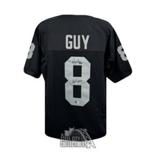 Ray Guy HOF 14 Autographed Oakland Custom Football Jersey - BAS COA
