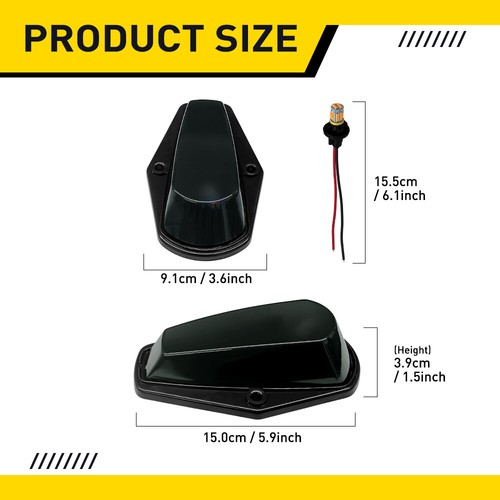Amber Car Cab Roof Running Marker Light Set Fit Ford 1973-1997 F-150 F-250 F-350 - 第 3/11 張圖片